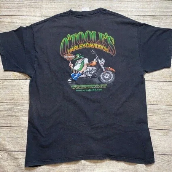 - Harley Davidson Wurtsboro, NY - Hanes Beefy Black Pocket T-Shirt - Men's XL - Picture 5 of 12